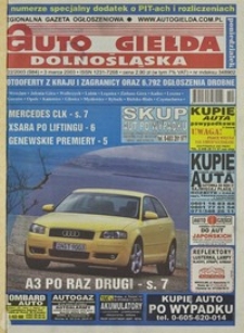 Auto Giełda Dolnośląska : regionalna gazeta ogłoszeniowa, 2003, nr 22 (984) [3.03]