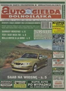 Auto Giełda Dolnośląska : regionalna gazeta ogłoszeniowa, 2003, nr 32 (994) [31.03]