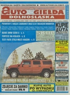 Auto Giełda Dolnośląska : regionalna gazeta ogłoszeniowa, 2003, nr 37 (999) [14.04]