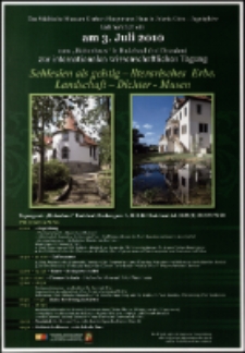 Schlesien als geistig - literarisches Erbe. Landschaft - Dichter - Musen - plakat [Dokument życia społecznego]