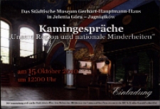 Kamingespräche. "Unsere Region und nationale Minderheiten" - Einladung [Dokument życia społecznego]