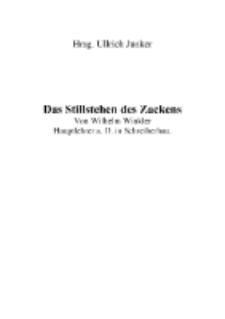 Das Stillstehen des Zackens [Dokument elektroniczny]