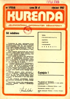 Kurenda : jeleniogórski informator oświatowy, 1987, nr 1 (4)