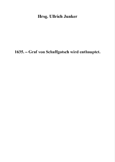 1635. – Graf von Schaffgotsch wird enthauptet [Dokument elektroniczny]