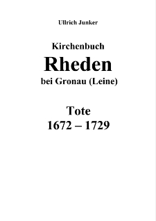 Kirchenbuch Rheden bei Gronau (Leine) : Tote 1672-1729 [Dokument elektroniczny]
