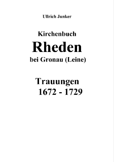 Kirchenbuch Rheden bei Gronau (Leine) : Trauungen 1672-1729 [Dokument elektroniczny]