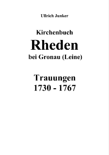 Kirchenbuch Rheden bei Gronau (Leine) : Trauungen 1730-1767 [Dokument elektroniczny]