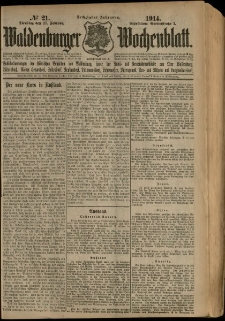 Waldenburger Wochenblatt, Jg. 60, 1914, nr 21