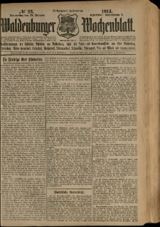 Waldenburger Wochenblatt, Jg. 60, 1914, nr 22
