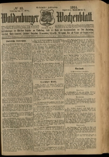 Waldenburger Wochenblatt, Jg. 60, 1914, nr 33
