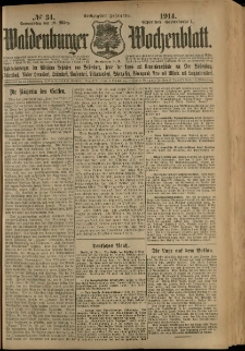 Waldenburger Wochenblatt, Jg. 60, 1914, nr 34