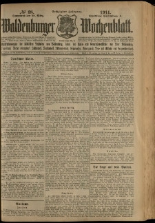 Waldenburger Wochenblatt, Jg. 60, 1914, nr 38