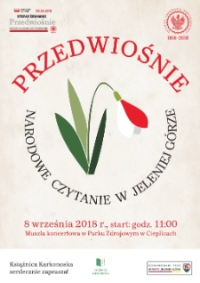 "Przedwiośnie" Narodowe Czytanie w Jeleniej Górze : 8 września 2018 r. [...] - plakat [Dokument życia społecznego]
