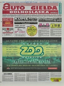 Auto Giełda Dolnośląska : regionalna gazeta ogłoszeniowa, 2004, nr 68 (1156) [14.06]