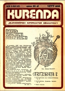 Kurenda : jeleniogórski informator oświatowy, 1988, nr 1 (10)