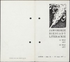 Jaworskie Biesiady Literackie, 12-13 maja 1977 r. - program [Dokument życia społecznego]