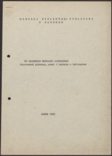 IV Jaworskie Biesiady Literackie, 15-17 maja 1980 r. - lista pisarzy [Dokument życia społecznego]