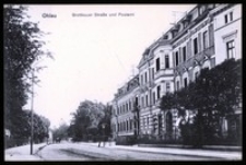 Ohlau - Grottkauer Strasse und Postamt [Dokument ikonograficzny]