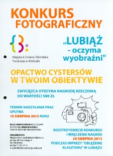 Plakat informujący o konkursie fotograficznym Lubiąż - oczyma wyobraźni [Dokument życia społecznego]