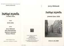 Jerzy Wiklendt "Pamięć Miasta. Jelenia Góra 1958" - folder [Dokument życia społecznego]