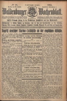 Waldenburger Wochenblatt, Jg. 61, 1915, nr 18