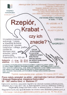 Rzepiór, Krabat - czy ich znacie? : [X. konkurs plastyczny] [Dokument życia społecznego]