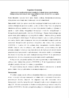 Zastosowanie metod modelowania i symulacji w badaniach historycznych struktur funkcjonalno-przestrzennych miast na przykładzie miasta Jelenia Góra z początku XVIII w. [Dokument elektroniczny]
