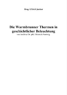 Die Warmbrunner Thermen in geschichtlicher Beleuchtung [Dokument elektroniczny]
