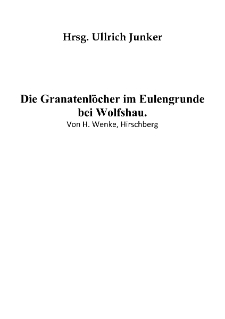Die Granatenlöcher im Eulengrunde bei Wolfshau [Dokument elektroniczny]