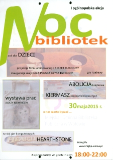 Noc Bibliotek 2015 - plakat [Dokument życia społecznego]