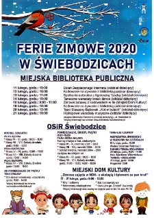 Ferie zimowe 2020 w Świebodzicach - plakat [Dokument życia społecznego]