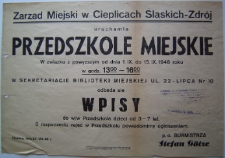 Informacja o uruchomieniu przedszkola miejskiego [Dokument życia społecznego]