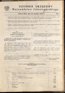 Dziennik Urzędowy Województwa Jeleniogórskiego, 1985, nr 1