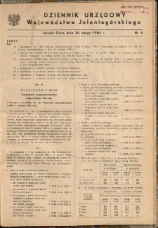Dziennik Urzędowy Województwa Jeleniogórskiego, 1985, nr 4