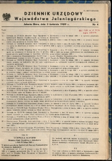 Dziennik Urzędowy Województwa Jeleniogórskiego, 1989, nr 4
