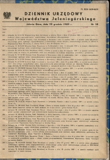 Dziennik Urzędowy Województwa Jeleniogórskiego, 1989, nr 18