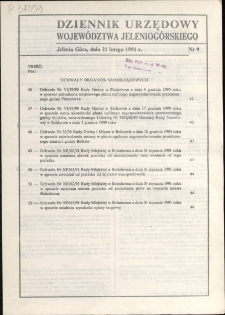 Dziennik Urzędowy Wojew&oacute;dztwa Jeleniog&oacute;rskiego, 1991, nr 9