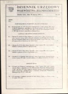 Dziennik Urzędowy Województwa Jeleniogórskiego, 1991, nr 14