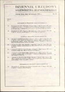 Dziennik Urzędowy Województwa Jeleniogórskiego, 1991, nr 15