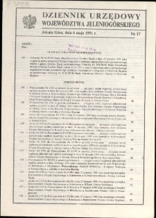 Dziennik Urzędowy Województwa Jeleniogórskiego, 1991, nr 17