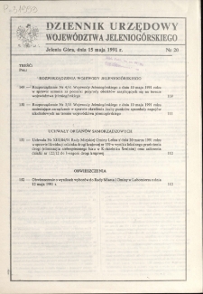 Dziennik Urzędowy Województwa Jeleniogórskiego, 1991, nr 20