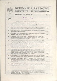 Dziennik Urzędowy Województwa Jeleniogórskiego, 1991, nr 22