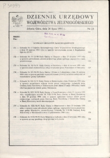 Dziennik Urzędowy Województwa Jeleniogórskiego, 1991, nr 23