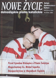 Nowe Życie: dolnośląskie pismo katolickie: religia, kultura, społeczeństwo, 2008, nr 9 (408)
