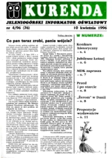 Kurenda : jeleniogórski informator oświatowy, 1996, nr 4 (77)