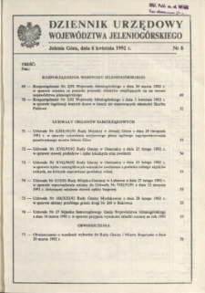 Dziennik Urzędowy Województwa Jeleniogórskiego, 1992, nr 8