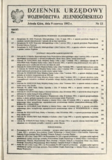 Dziennik Urzędowy Województwa Jeleniogórskiego, 1992, nr 13