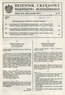 Dziennik Urzędowy Województwa Jeleniogórskiego, 1992, nr 25