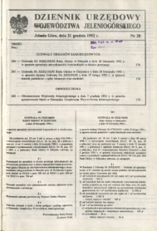 Dziennik Urzędowy Województwa Jeleniogórskiego, 1992, nr 28