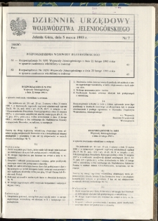 Dziennik Urzędowy Wojew&oacute;dztwa Jeleniog&oacute;rskiego, 1993, nr 7